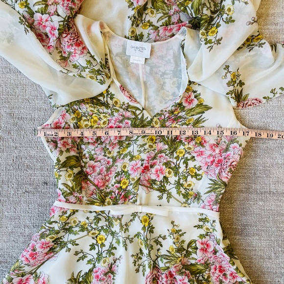 Giambattista Valli Silk Chiffon Floral Cape Dress - Picture 9 of 14